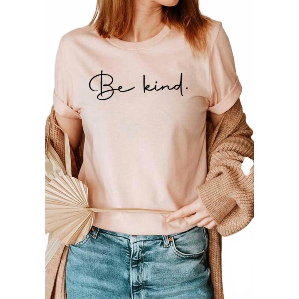 NEW SANDY LIANG be kind short sleeve tee in apricot